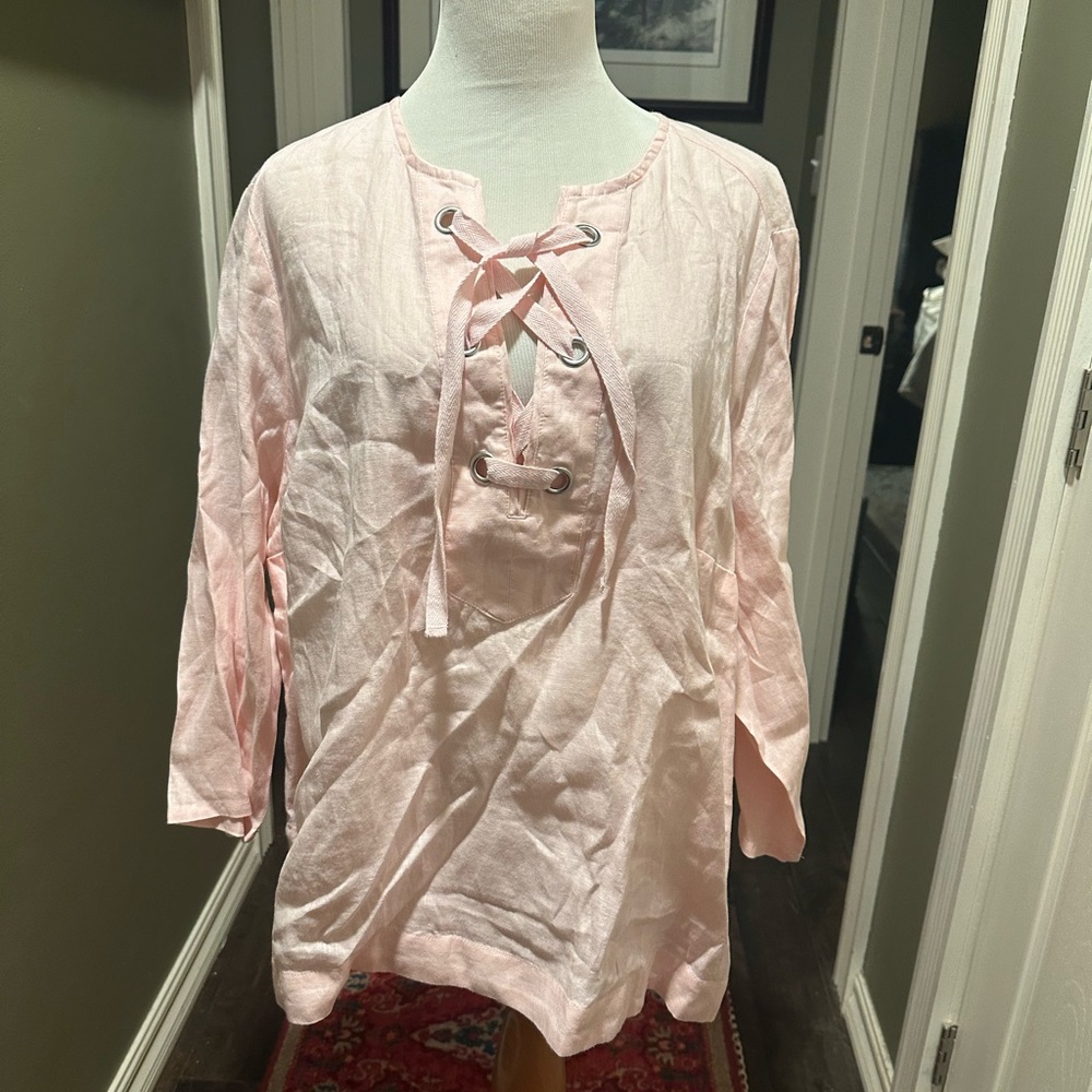 NWT Rafaella 100% Linen Top